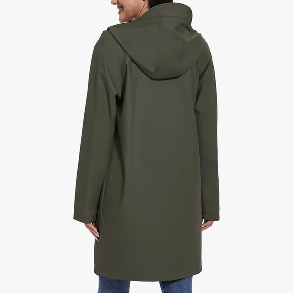 Forest green rain coat jacket - Picture 3 of 7